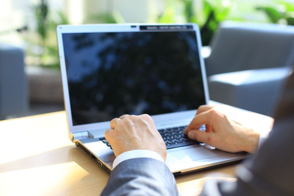 person working on laptop