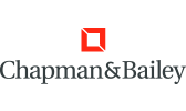 The Chapman & Bailey logo, featuring a red square outline symbol above the company name in dark gray text.