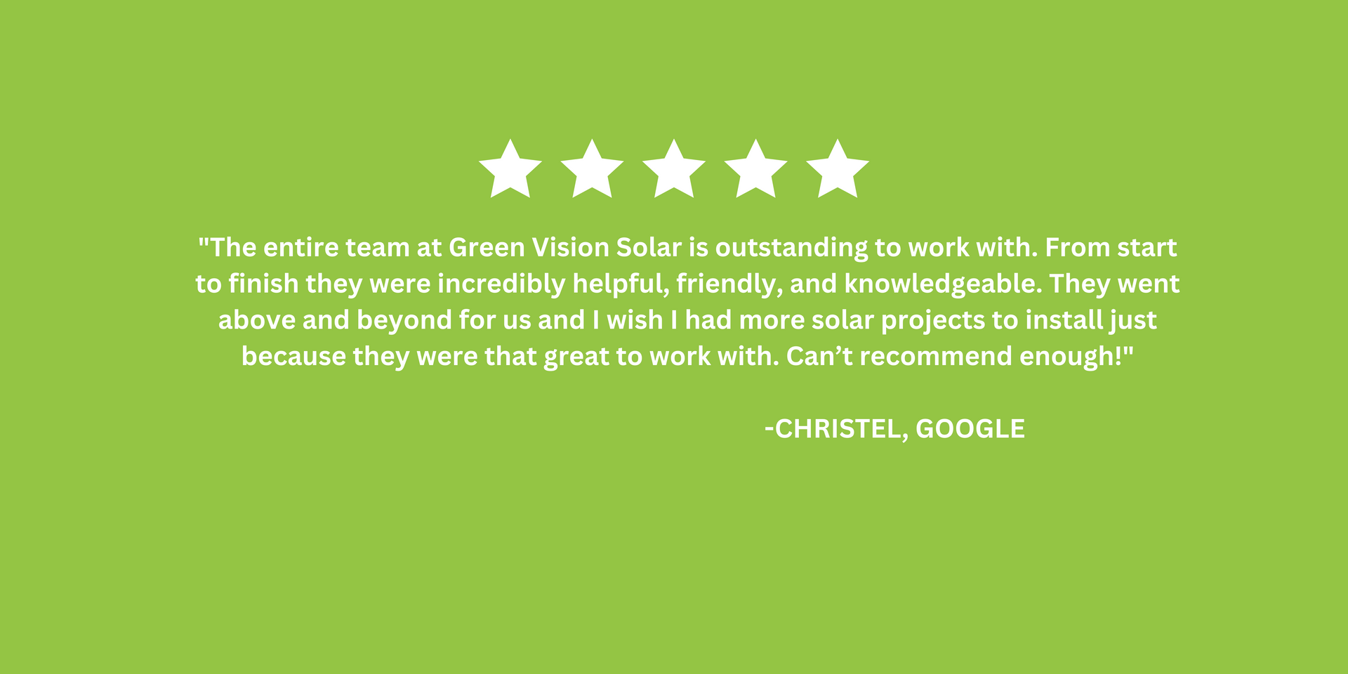 a green background with white text and five stars on it 