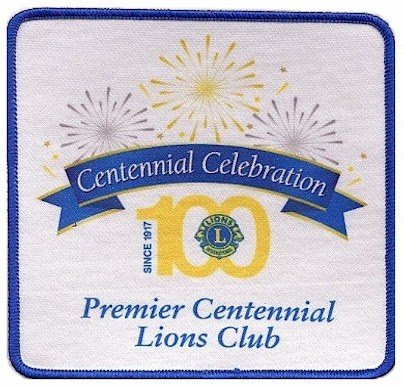 Patch for Premier Centennial Lions Club International logo.