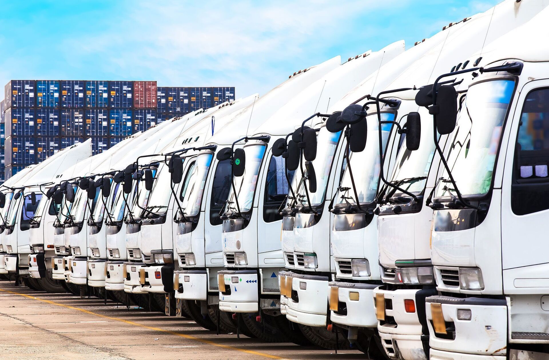 White Truck Line Up — Wacol — Progress Heavy Vehicle Repair