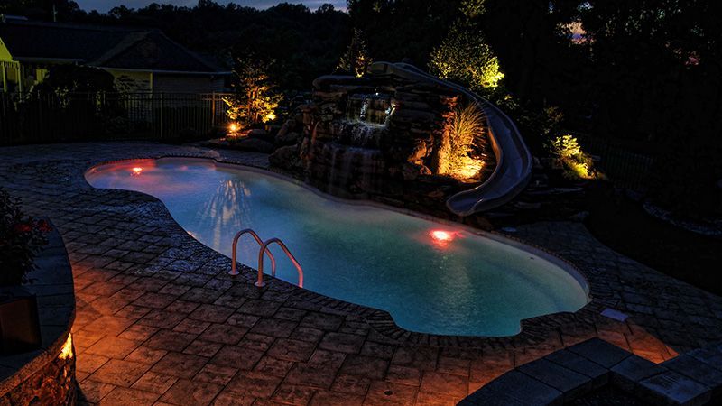 Night Swimming Pool — Columbus, NJ — G & G Landscaping Construction, Inc.