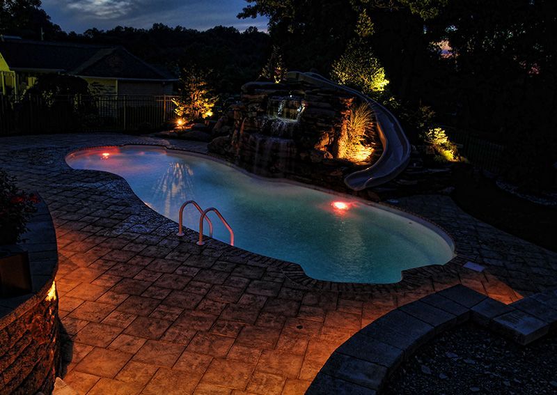 Night Swimming Pool — Columbus, NJ — G & G Landscaping Construction, Inc.