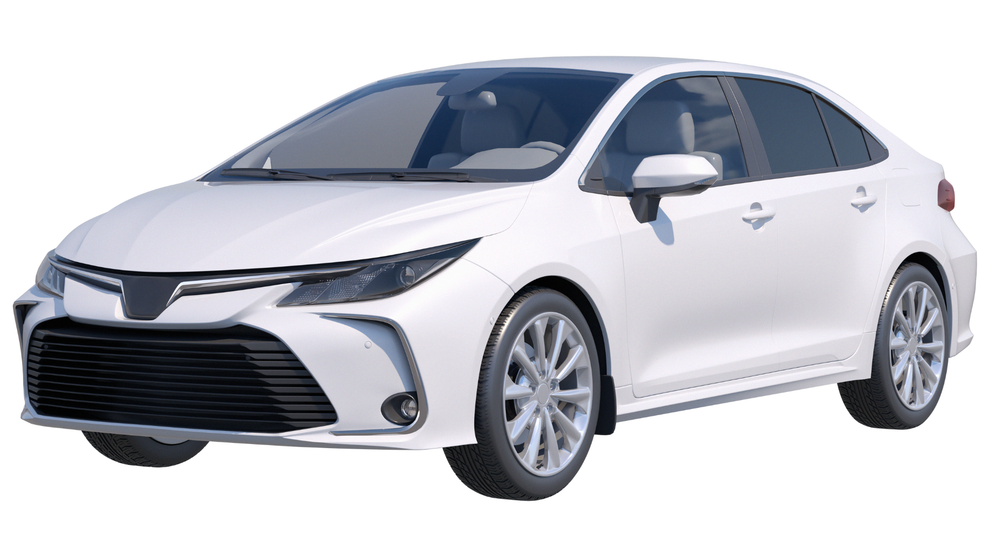A white toyota corolla