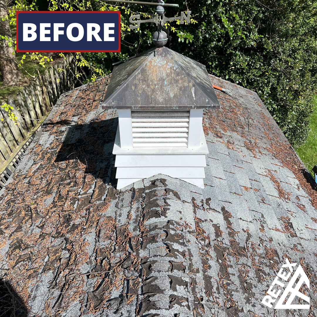 Before image of RETEX roof replacement in Mechanicsville, VA.