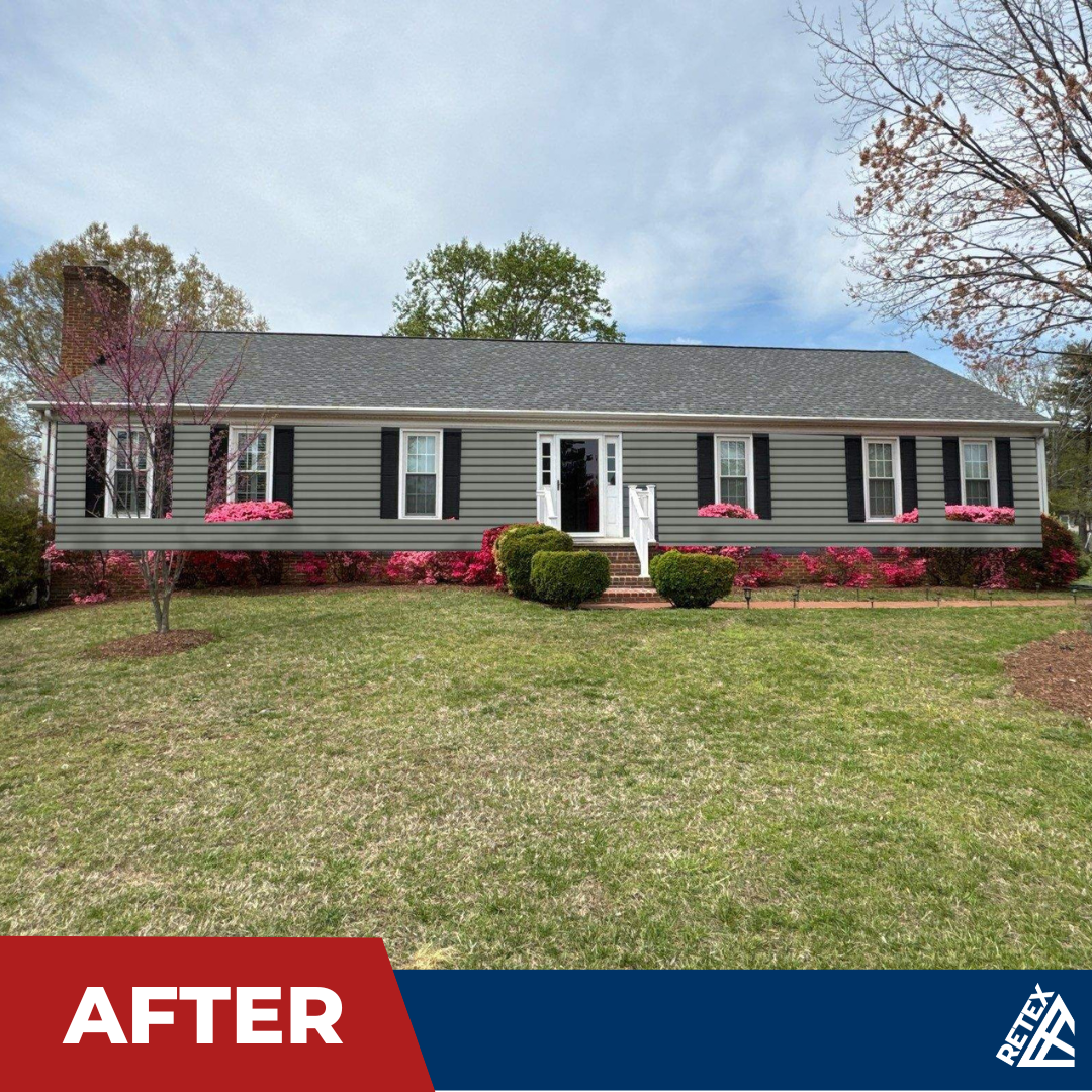 After – Retex siding replacement on Fredericksburg VA home.
