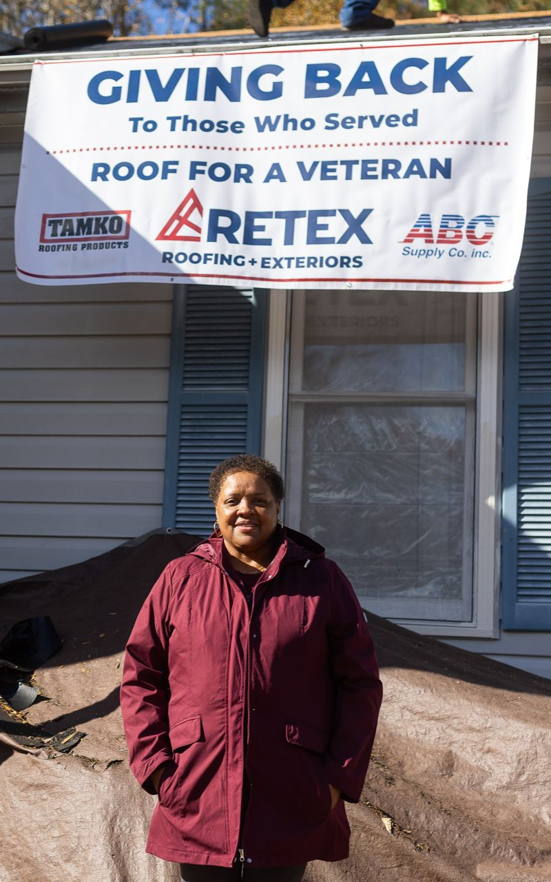 Roof For A Veteran recipient's home, Chester VA 2023.