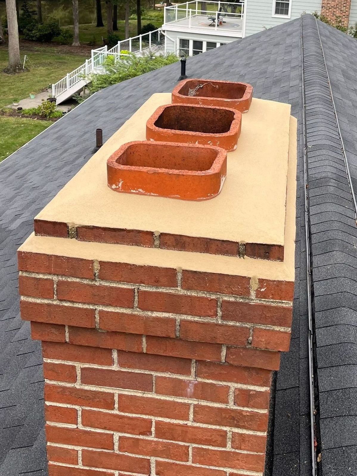 The after image of a RETEX chimney repointing in North Chesterfield, VA 23235.