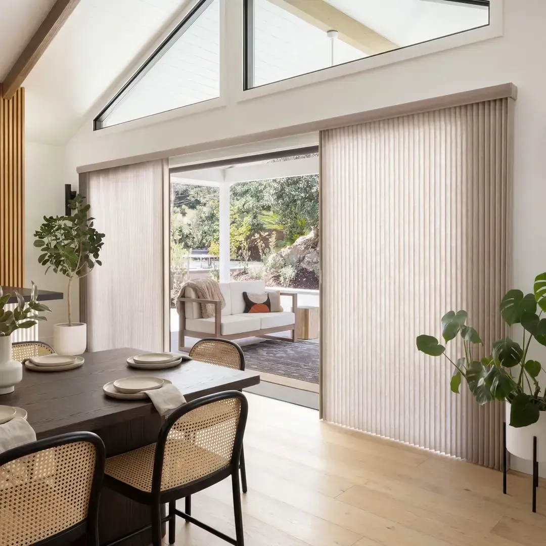 Graber® Vertical Honeycomb shade on Sliding Glass Door.