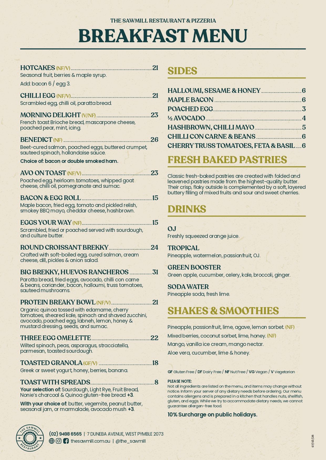 The Sawmill | Italian Restaurant & Cafe - West Pymble Sydney