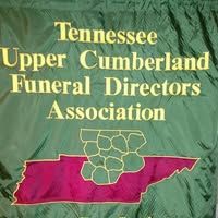 Green banner reading “Tennessee Upper Cumberland Funeral Directors Association” with a magenta Tennessee outline.