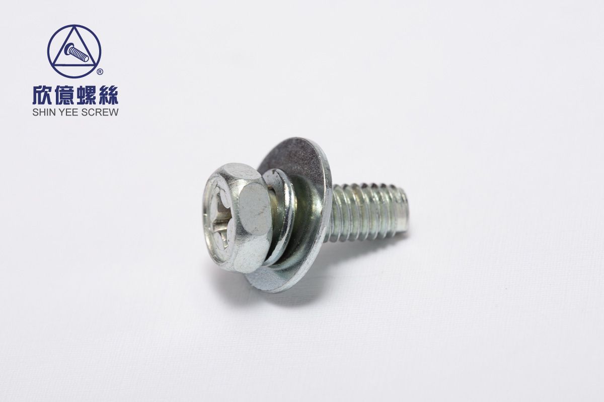 Hex Head Screw with Flat and Split Lock Washer