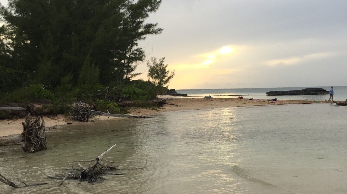 Beach on coast of Bahamas