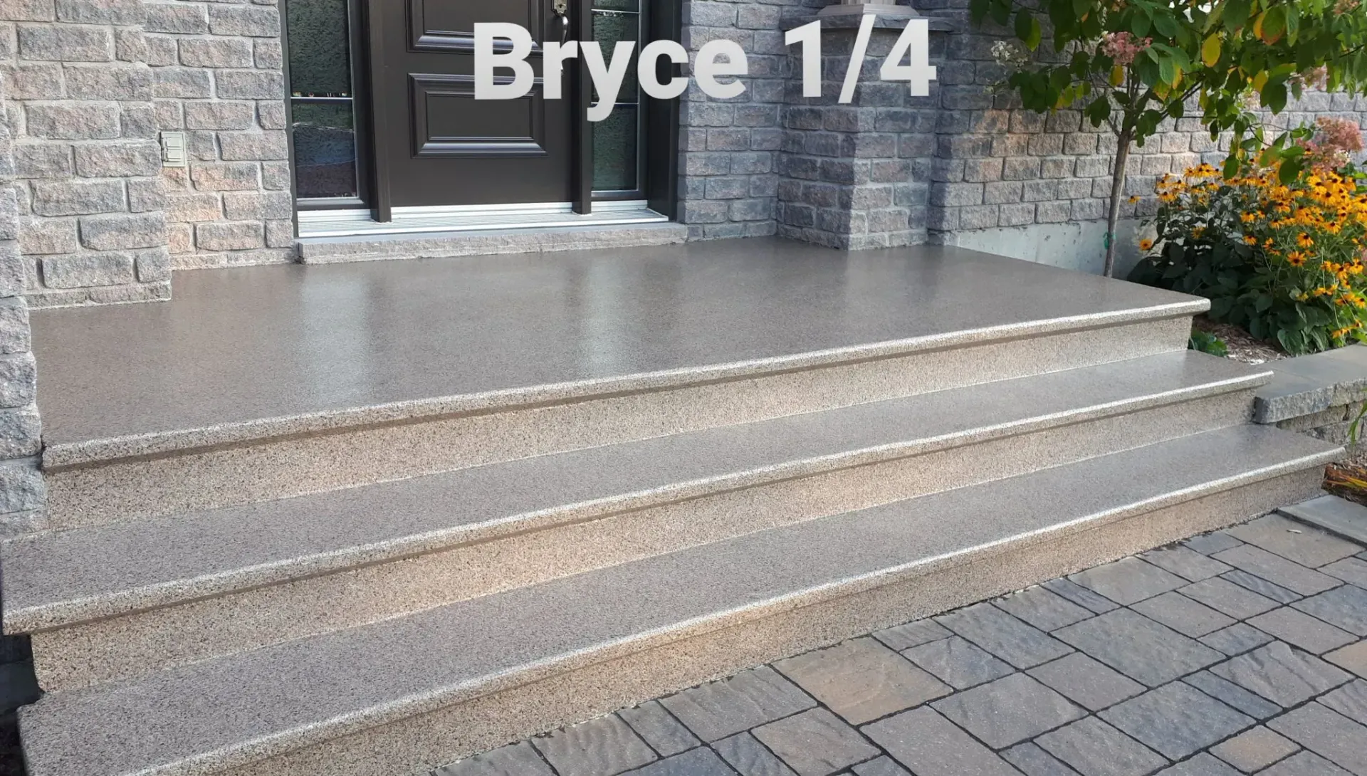 Stone steps leading to a dark door, Bryce 1/4 label at top.