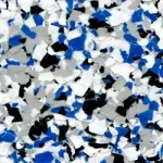 A close up of a blue , white , and gray marble floor.