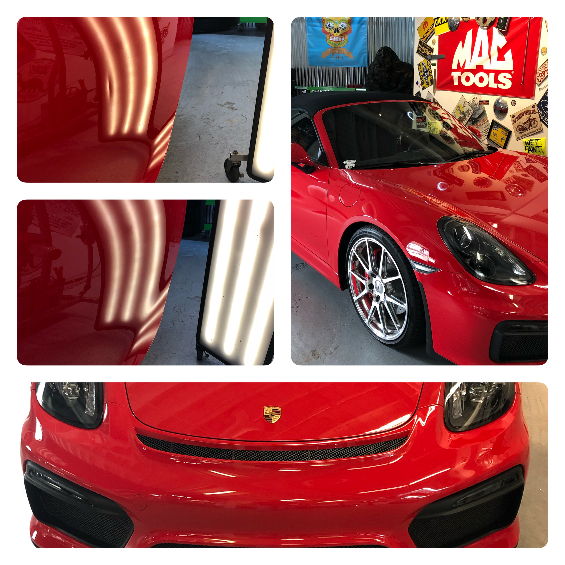 Before and after ding removal Porche 