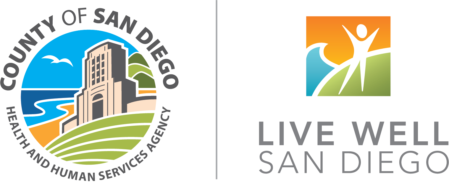 The logo for the county of san diego health and human services agency