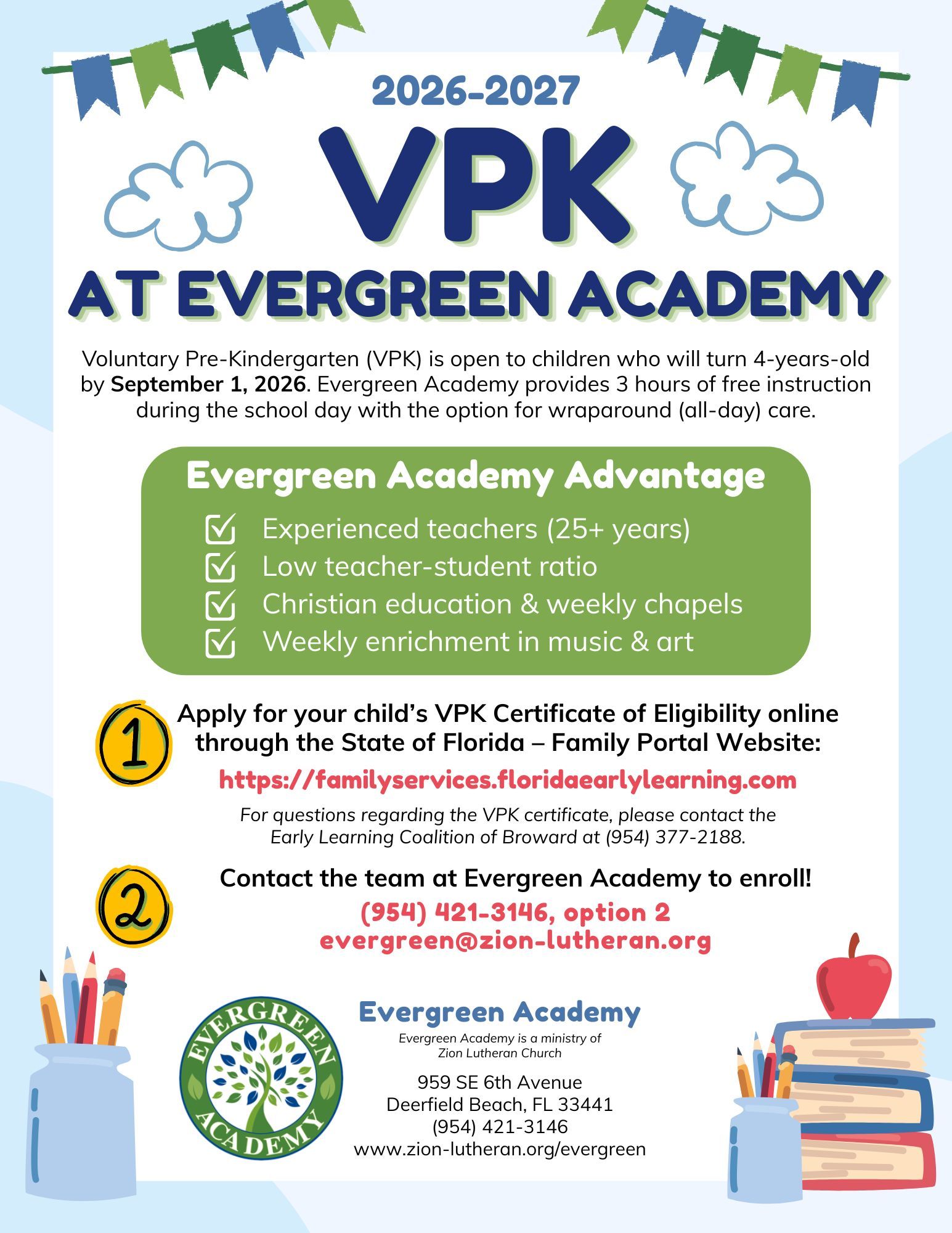 VPK Flyer for Evergreen Academy