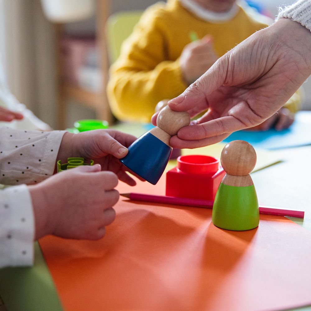 Children Playing With Colorful Shapes — Columbia, IL — Columbia Kinder College