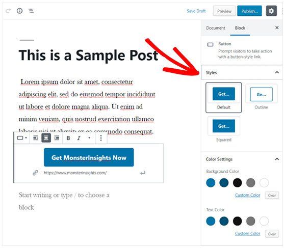 Customising a button on your website