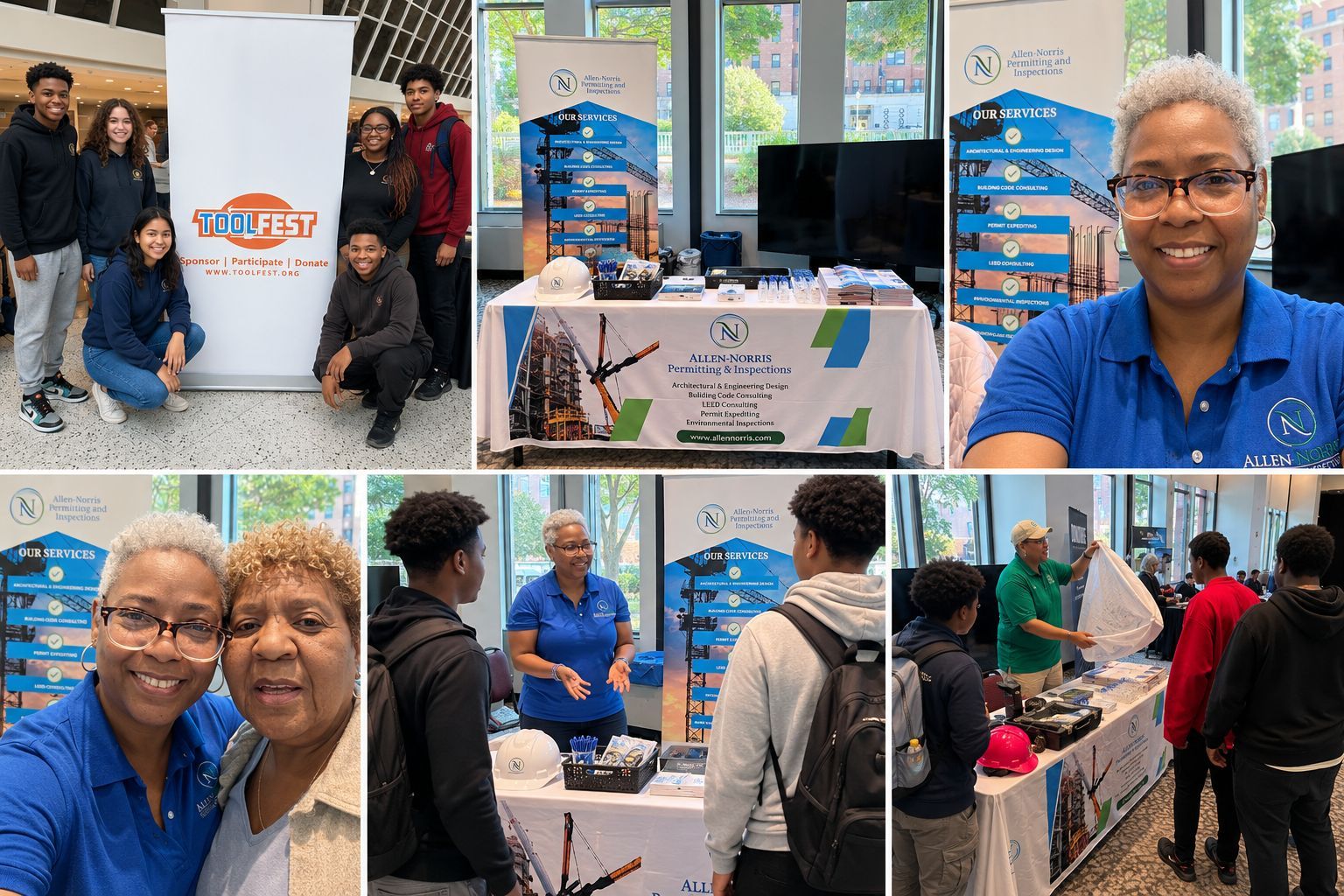 Allen-Norris team engaging with students at ToolFest about construction career opportunities.
