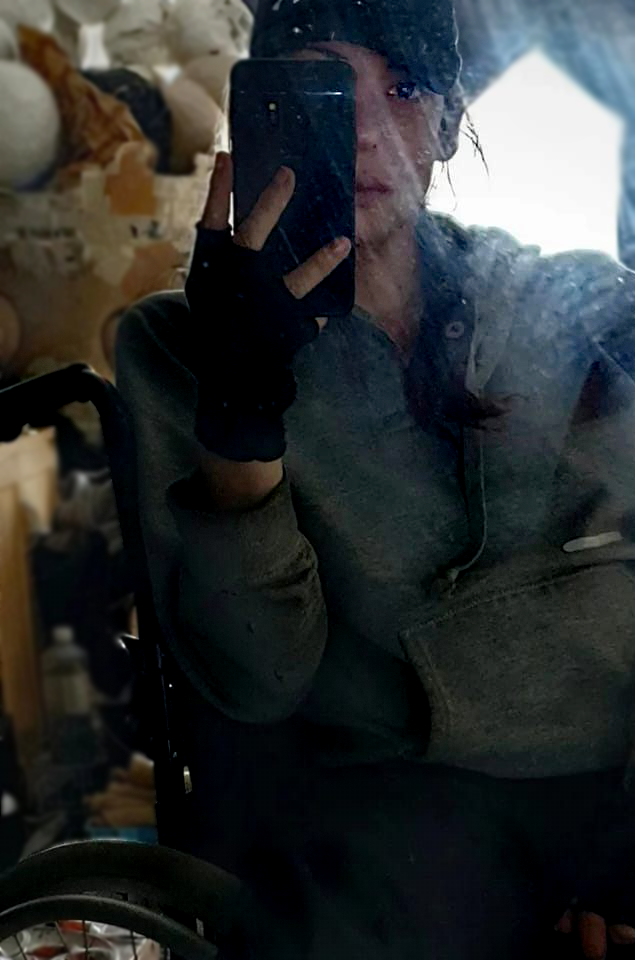 Me sitting in my manual wheelchair.