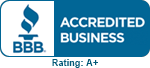 BBB Accredited Business with A+ rating.