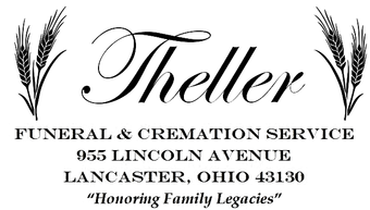 Logo of Theller Funeral & Cremation Service, Lancaster, Ohio. Features text, wheat stalks. "Honoring Family Legacies".
