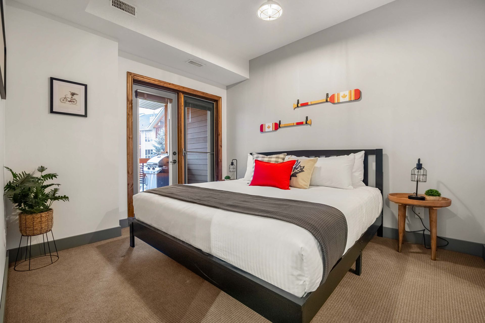 Primary bedroom of Red Maple Retreat, a Radium BC Vacation Rental hosted by Aisling Baile Property Management.