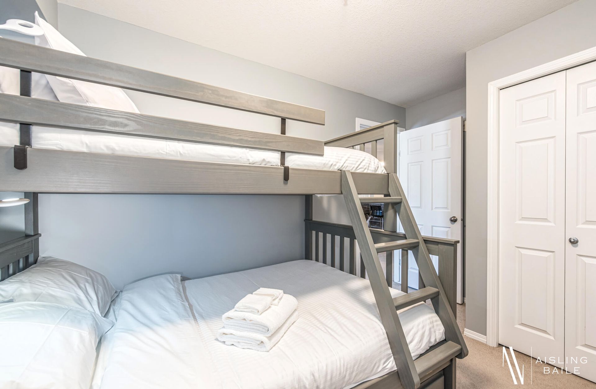 Second bedroom of of this Trendy Lake Windermere Pointe BC Vacation Rental hosted by Aisling Baile Property Management.
