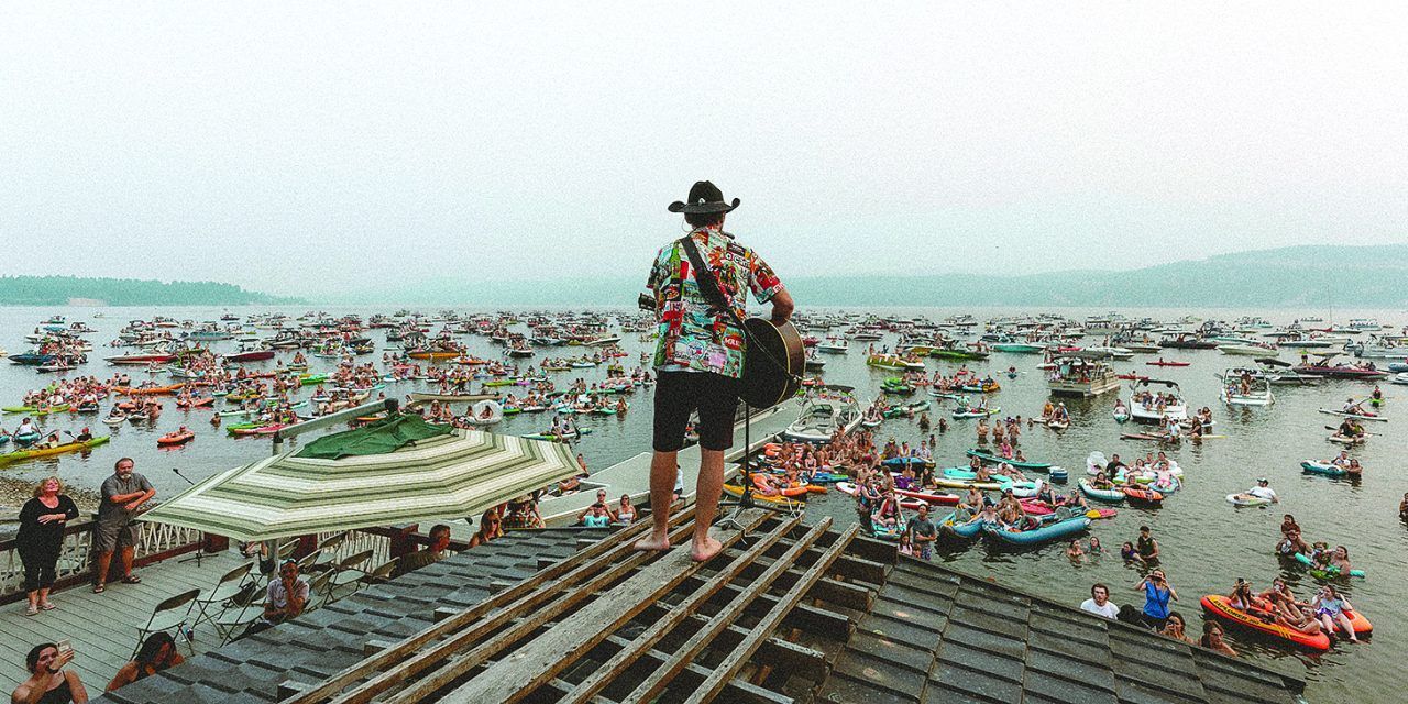 Brett Kissel playing on the roof of his house in Invermere August 2025.