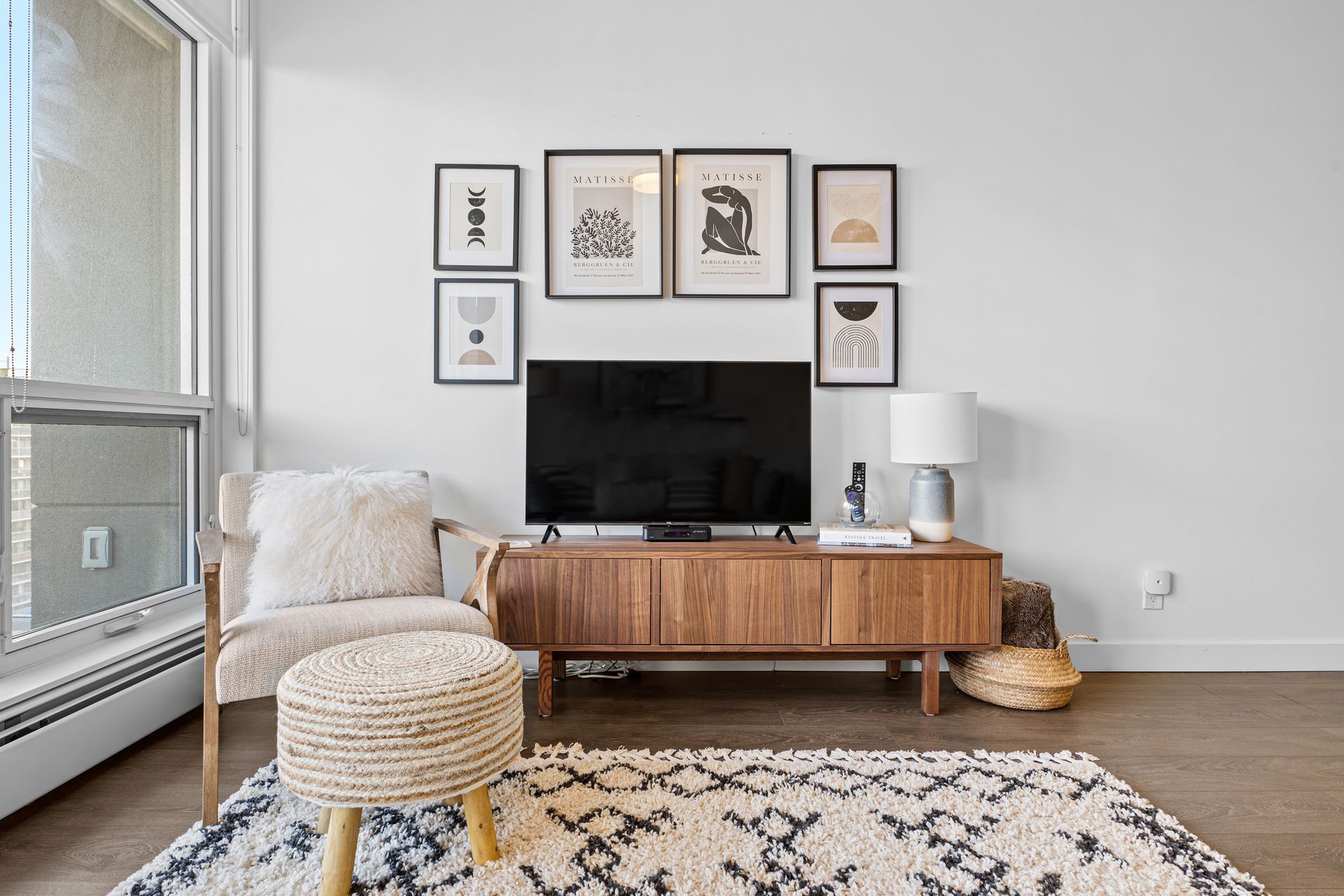 Living room of Mr & Mrs. Smith, a Calgary short-term rental hosted by Aisling Baile Property Management.