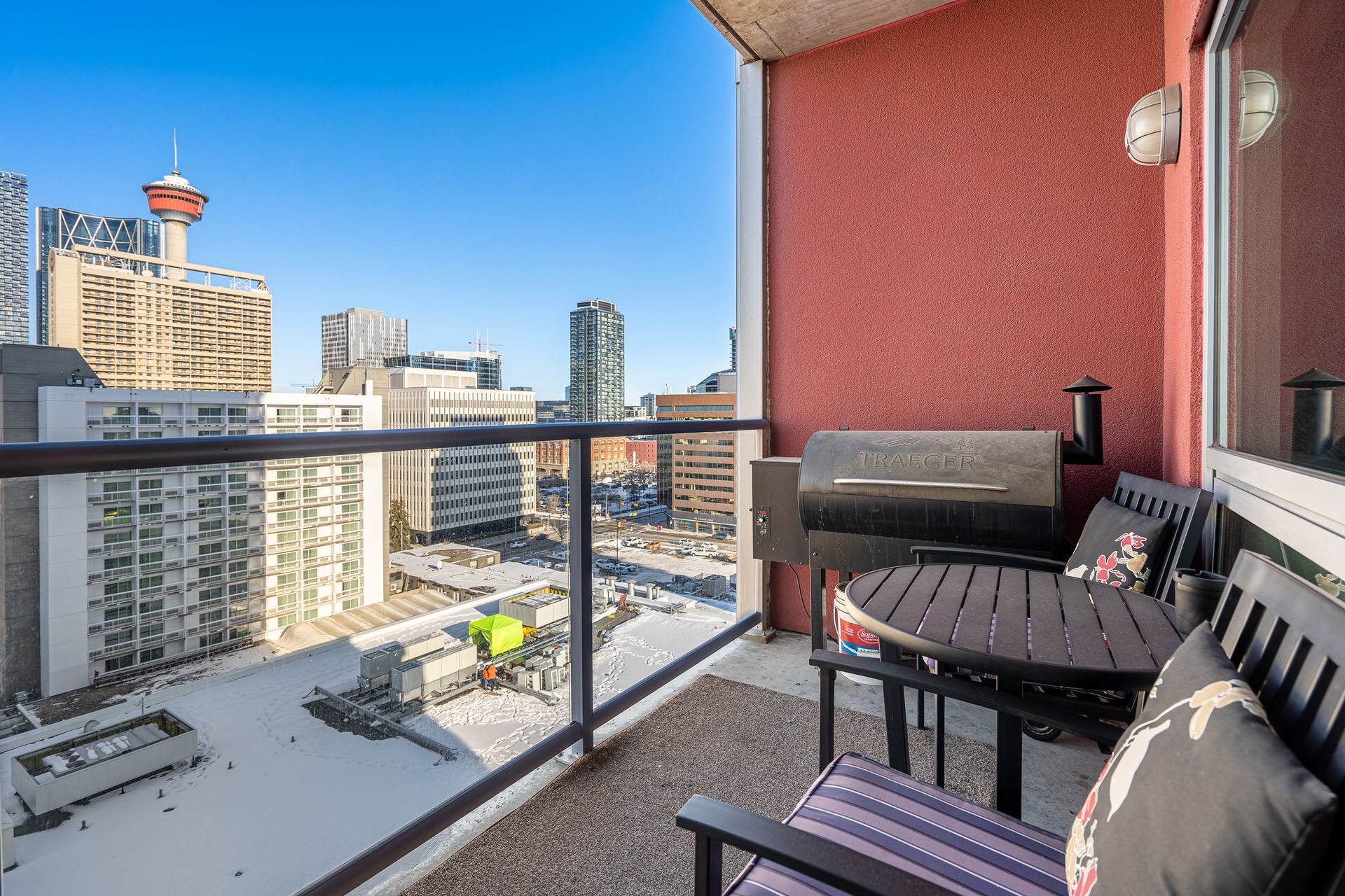Private patio of All My Fave Colours a Calgary short-term rental hosted by Aisling Baile Property Management.