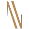 The letter w is made of wood and has a diagonal line going through it.