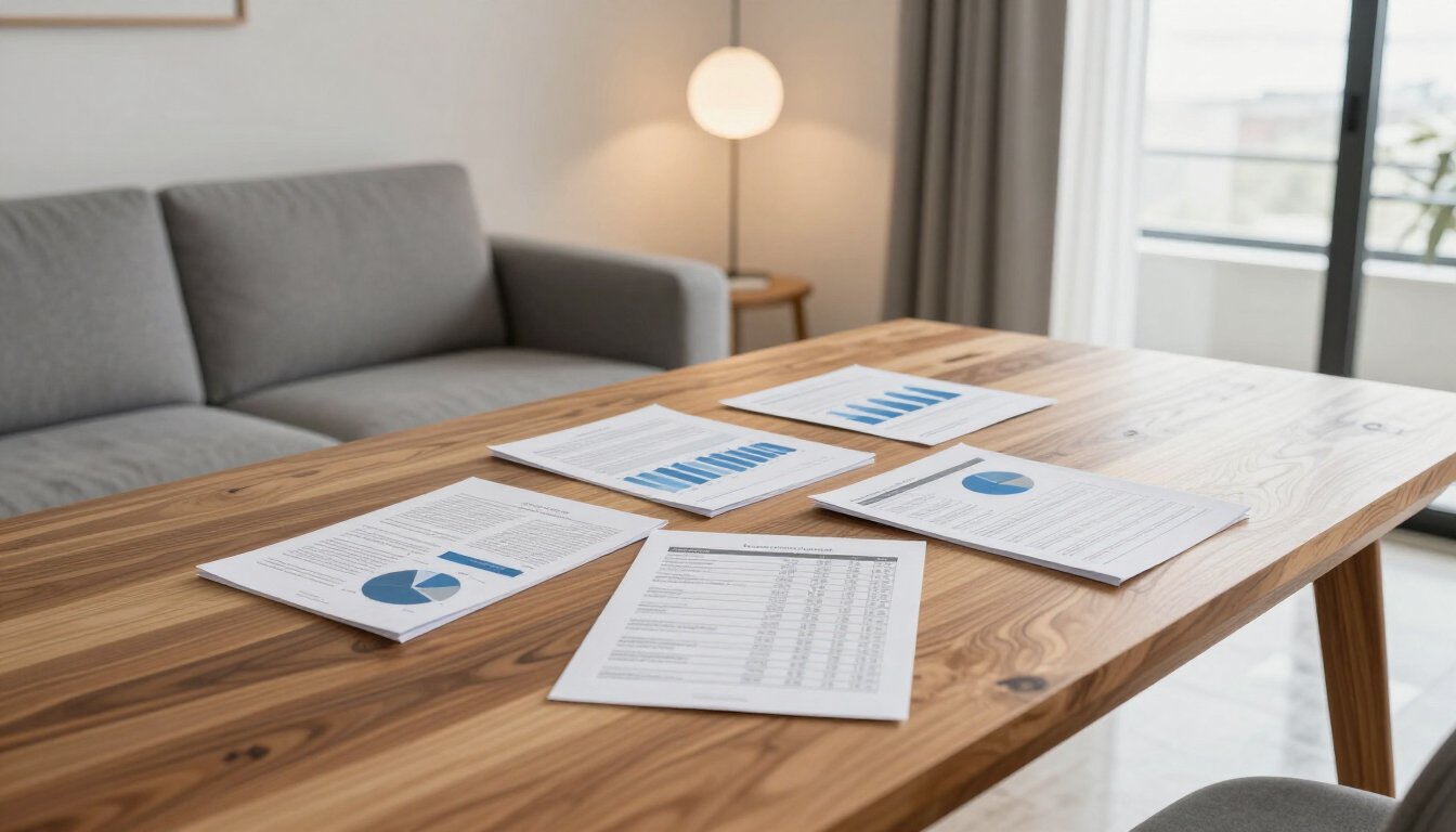 Financial planning documents and home keys representing debt recycling strategy.
