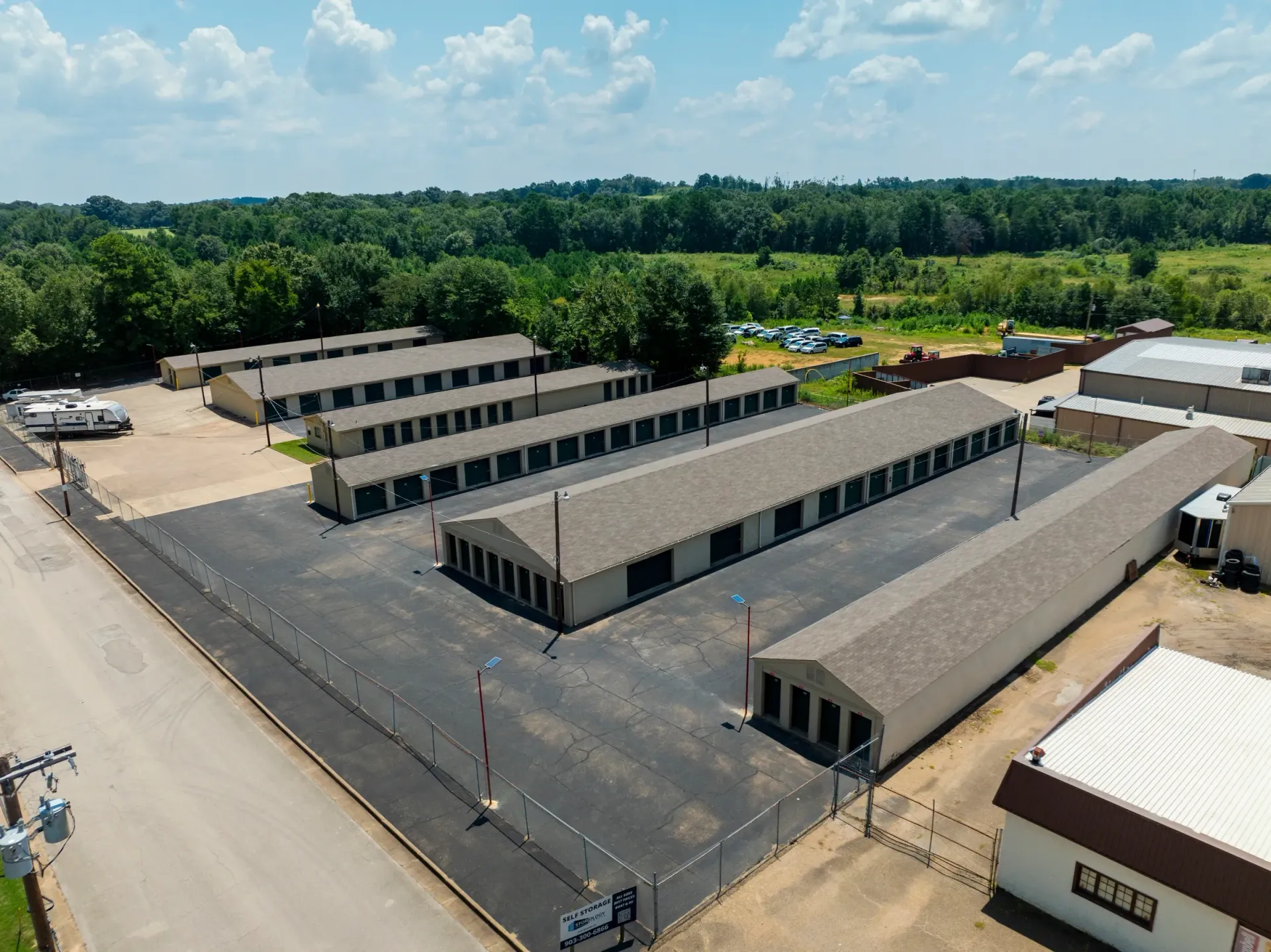 Aerial overview at Storology Storage on Brandon Drive in Tyler