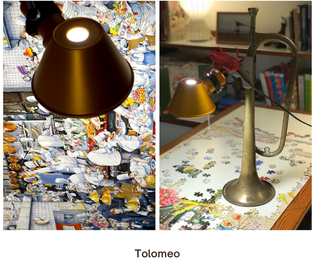 Dos imágenes de una lámpara con la palabra tolomoo en la parte inferior.