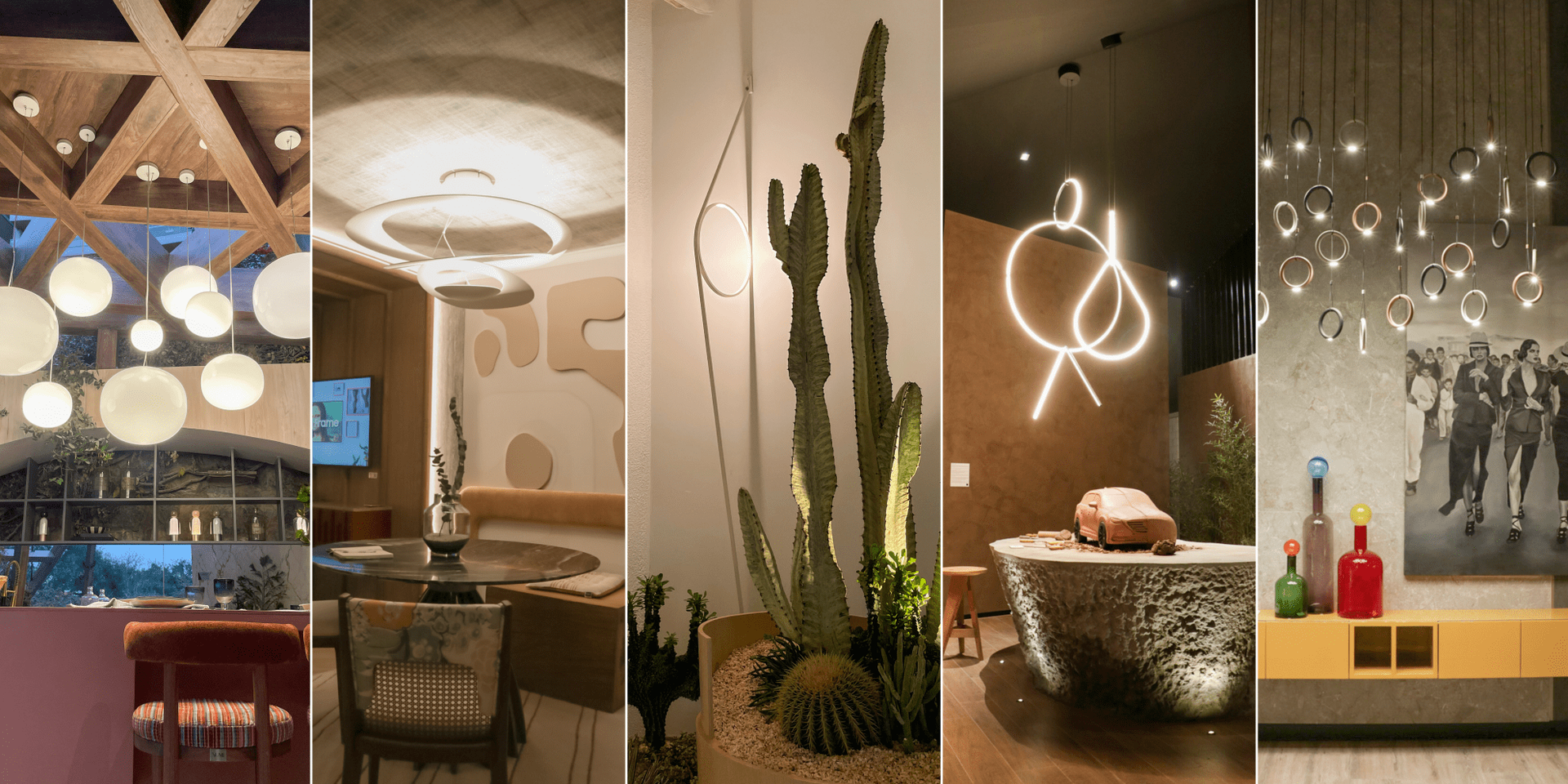 Un collage de cuatro imágenes de diferentes tipos de iluminación en una habitación.