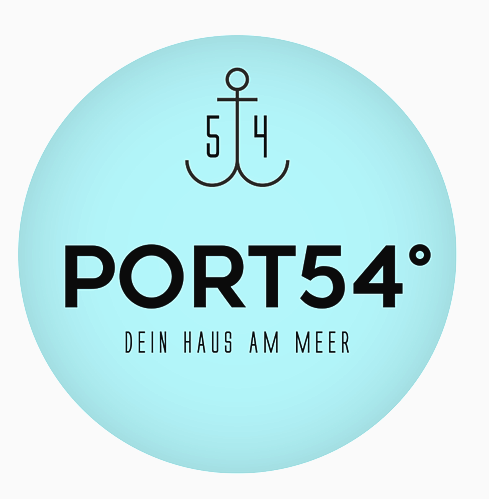 Ein Logo für Port54 mit einem Anker darauf