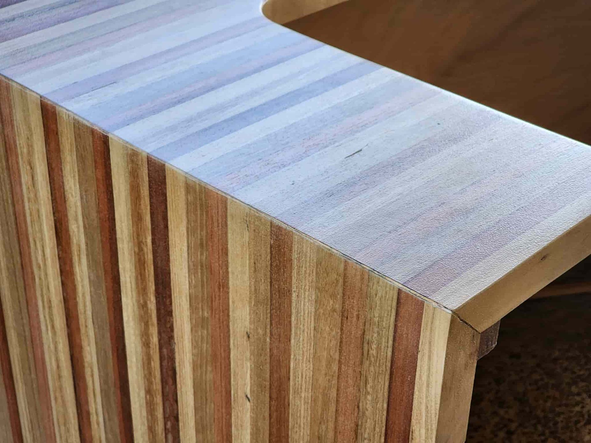 A Close Up Of A Wooden Counter Top — Renovate A Space In Gosford, NSW