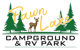 The logo for fawn lake campground and rv park