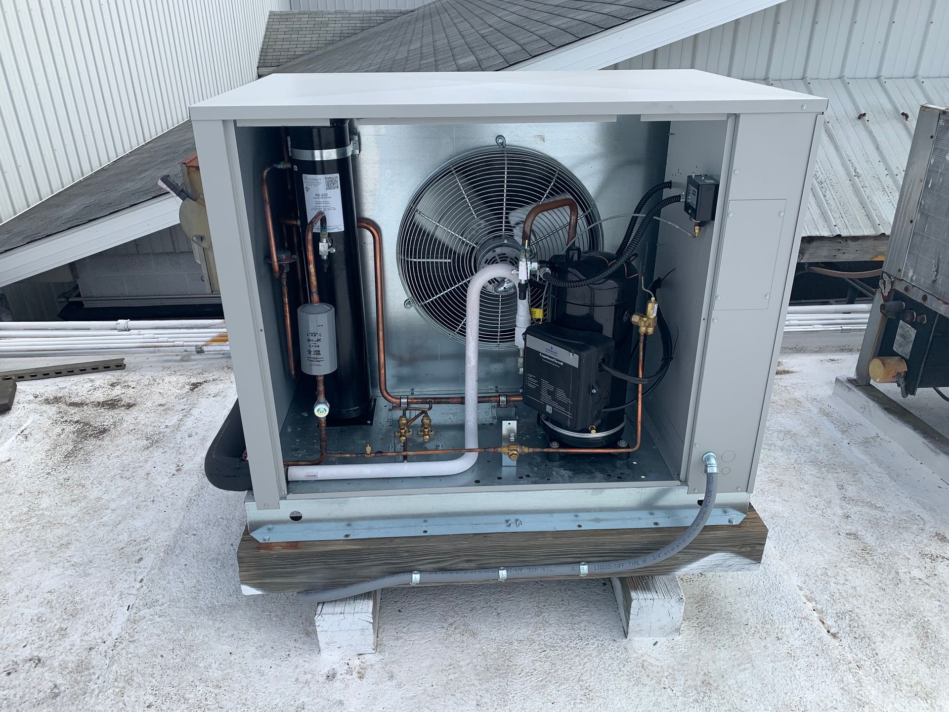 Home - Commercial walk-in freezer condensing unit installation