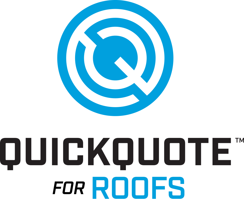 a logo for quickquote for roofs