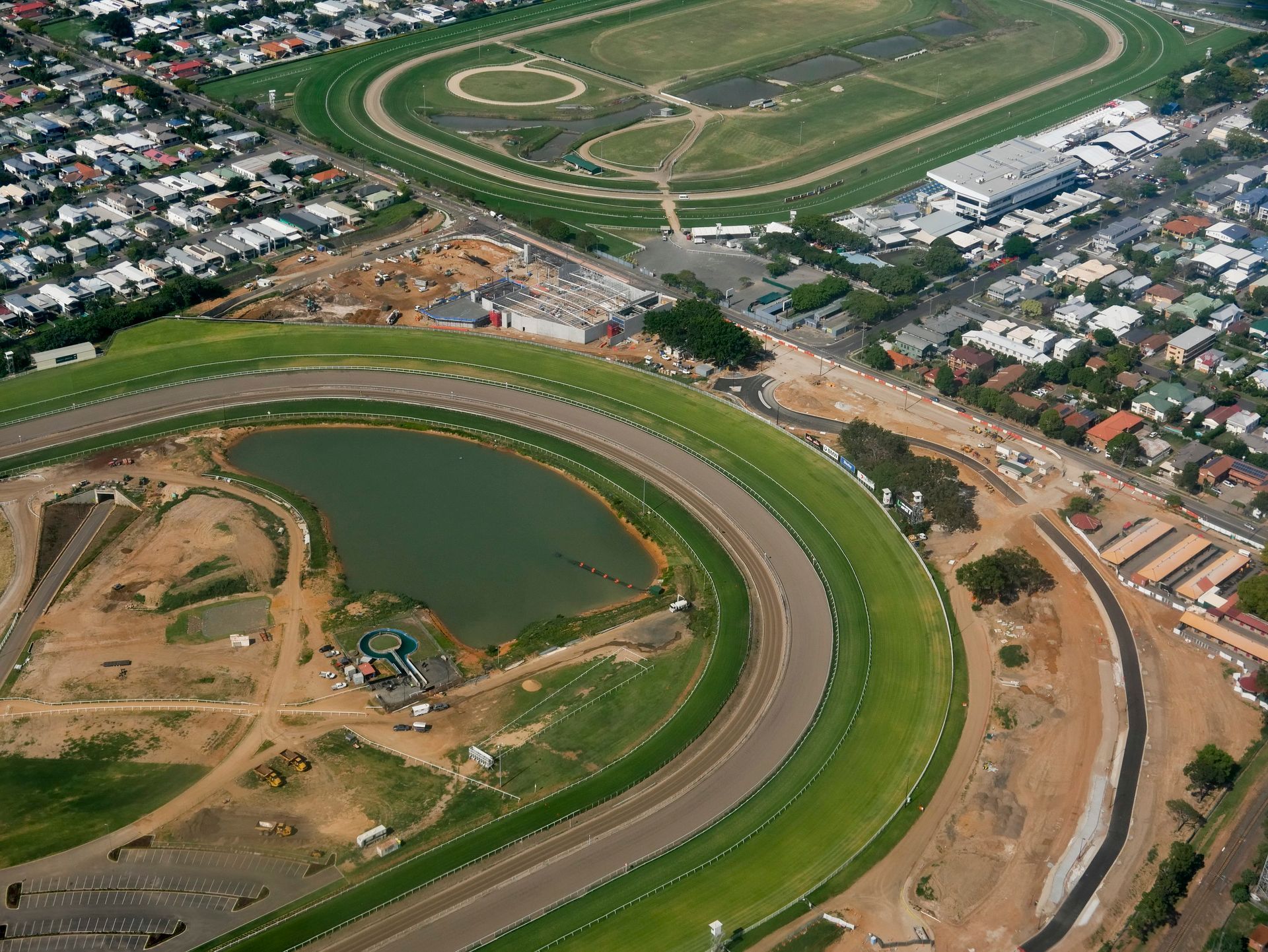 Aerial View of a Racetrack — One Flush Plumbing Service In Pacific Pines, QLD