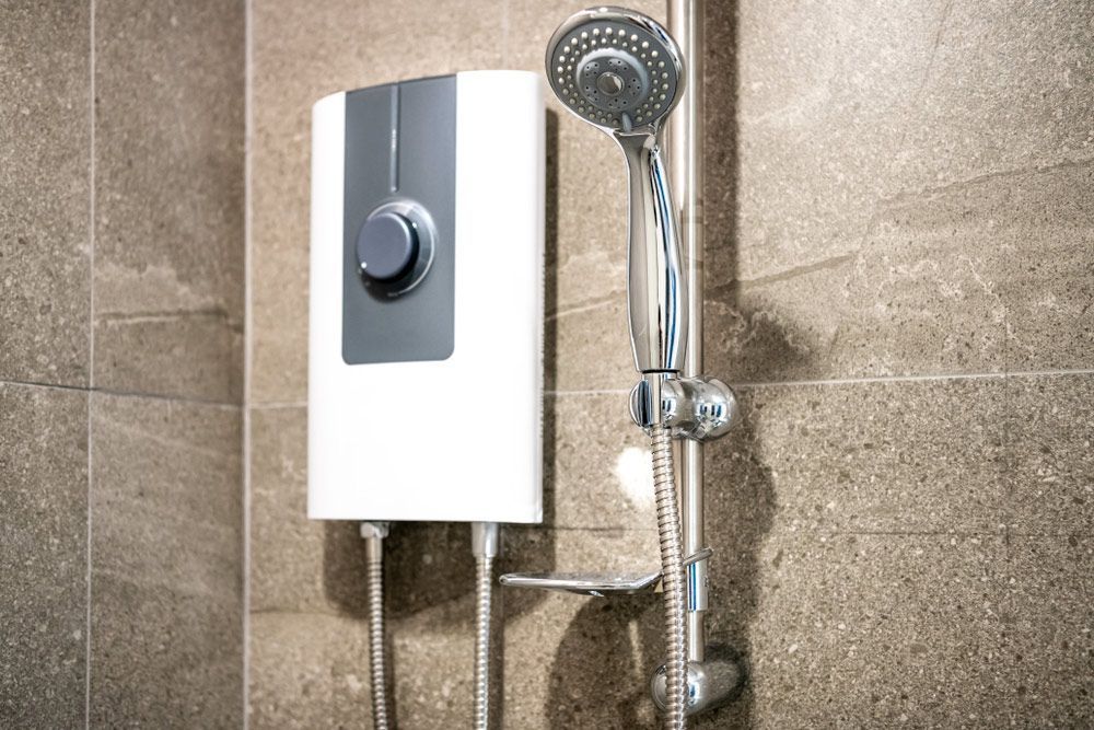 Chrome Showerhead and Controls — One Flush Plumbing Service In Ormeau, QLD