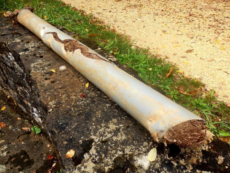 Broken White Utility Pipe — One Flush Plumbing Service In Coomera, QLD