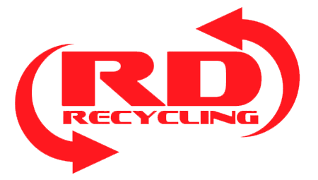 Red “RD Recycling” logo with circular arrows surrounding the letters RD.