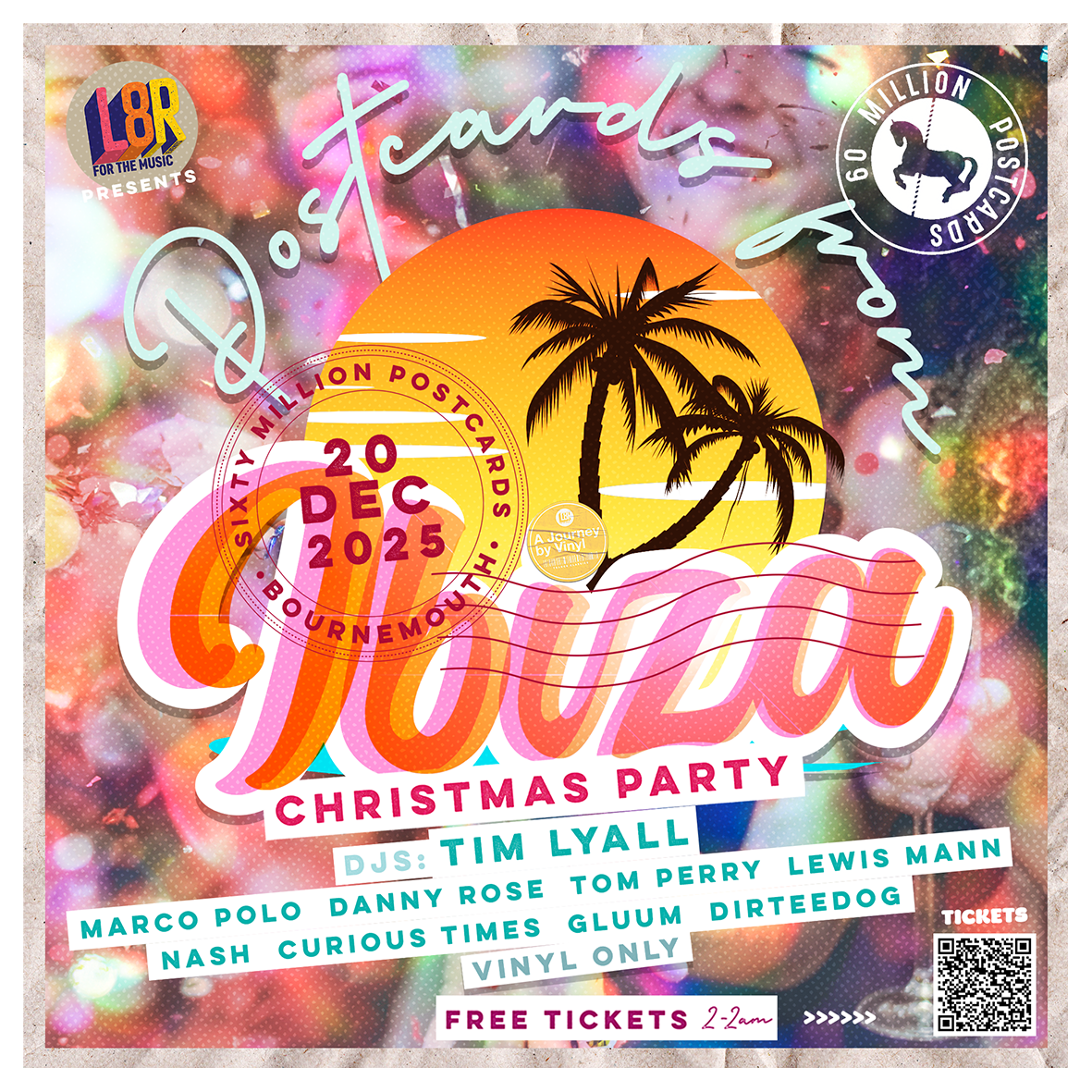Poster for an Ibiza Christmas party in Bournemouth, December 20, 2025.