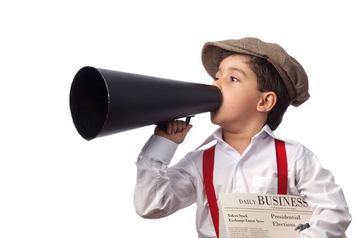 Boy with a megaphone