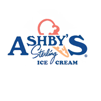 Ashby’s Sterling Ice Cream logo in blue and orange with a stylized ice cream scoop